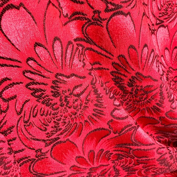 Connected Apparel Sexy Red Floral Cocktail Party Midi Dress Size 16 - Picture 6 of 13